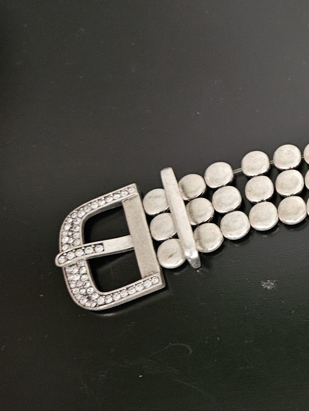 Vintage Premier Designs Rhinestone Silver Buckle Bracelet - EUC - Picture 7 of 11